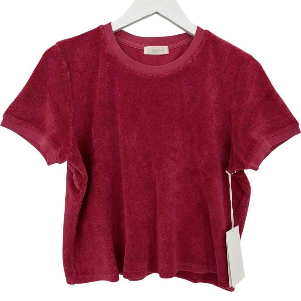 Suzie Kondi Women's Framboise Terry Capri Tee Size L - Picture 3 of 13
